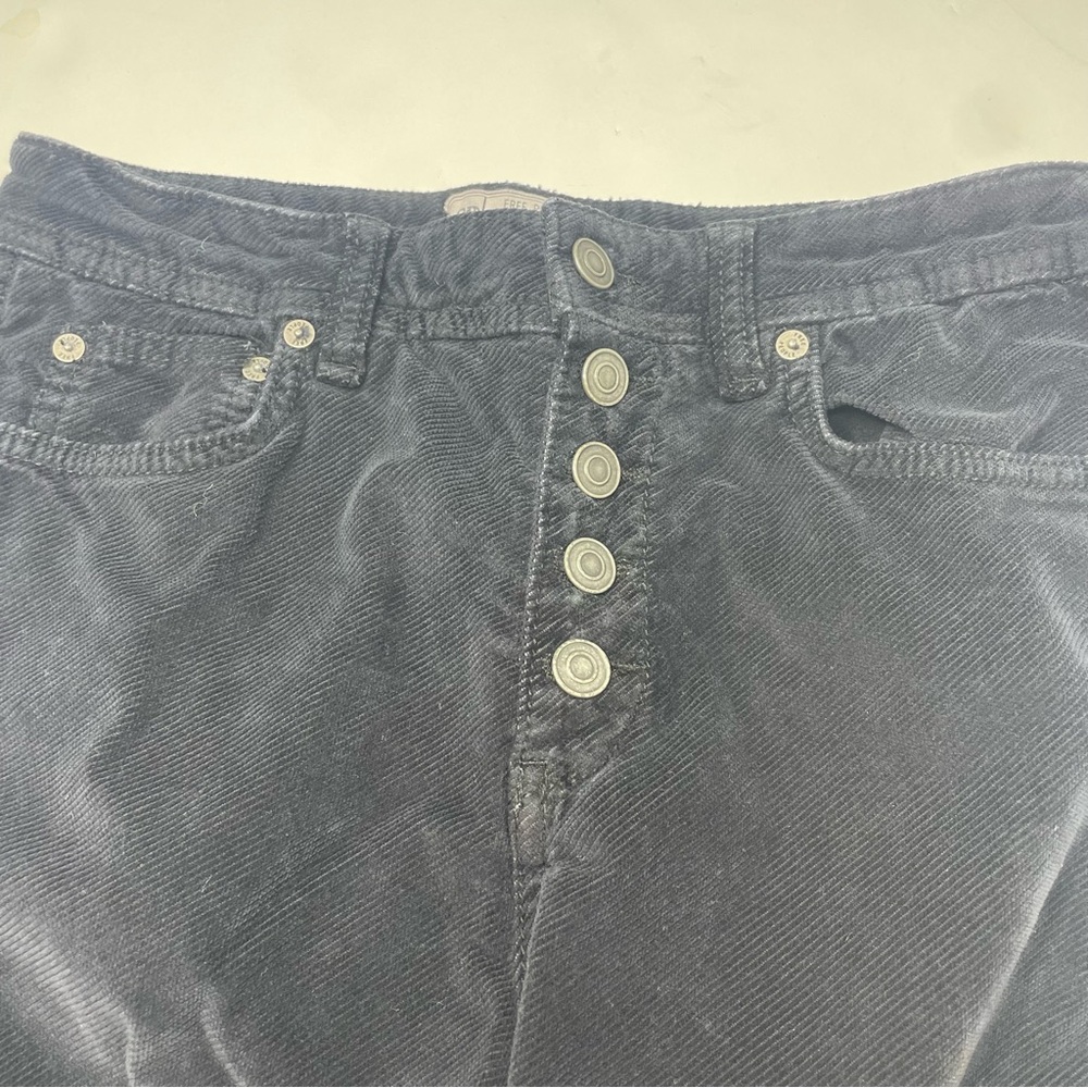 Free People Button Fly Corduroy Black Flares 28 - Picture 4 of 7